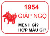 Nam, Nữ sinh năm 1954 mệnh gì, tuổi gì và hợp màu gì?