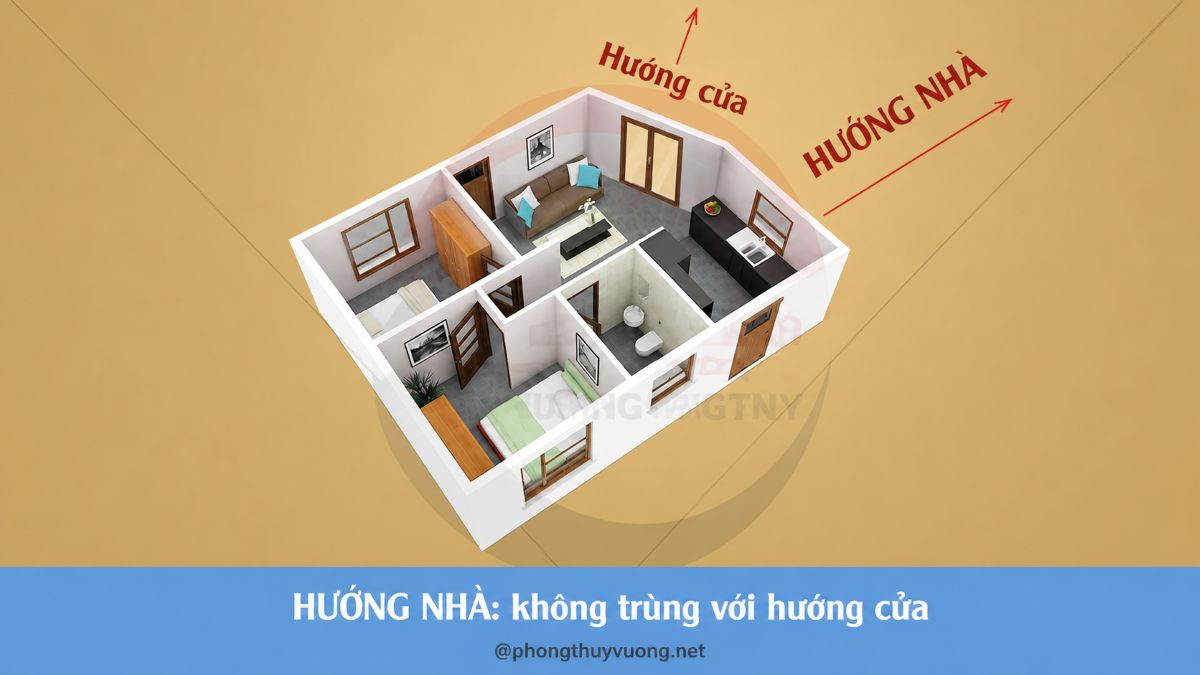 Hướng nhà có thể không trùng với hướng cửa chính