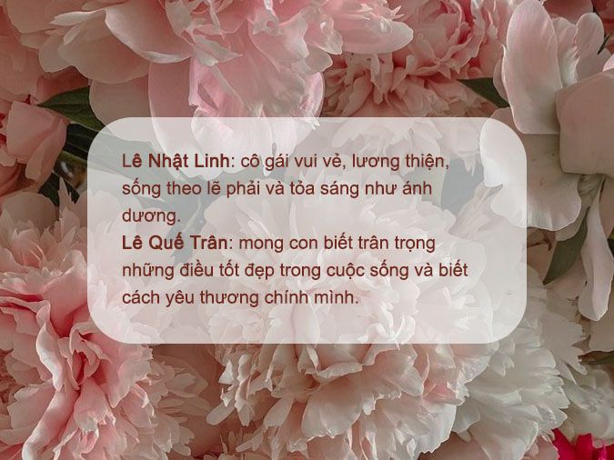 Đặt tên con gái họ Lê