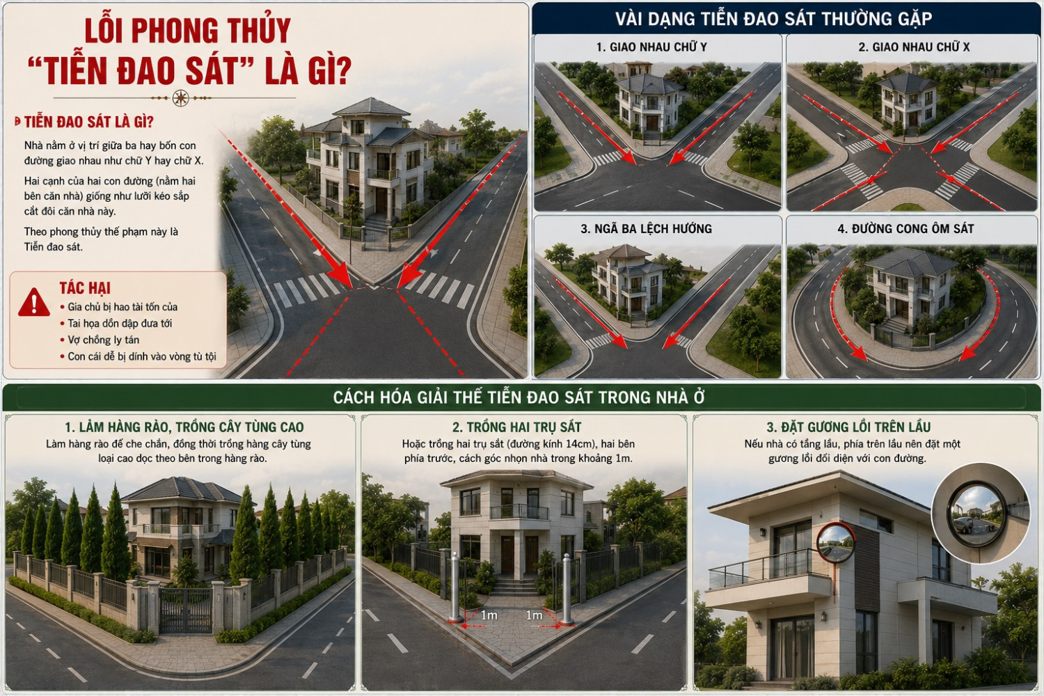 Lỗi phong thủy “Tiễn đao sát' là gì? Dạng thường gặp và Cách hóa giải