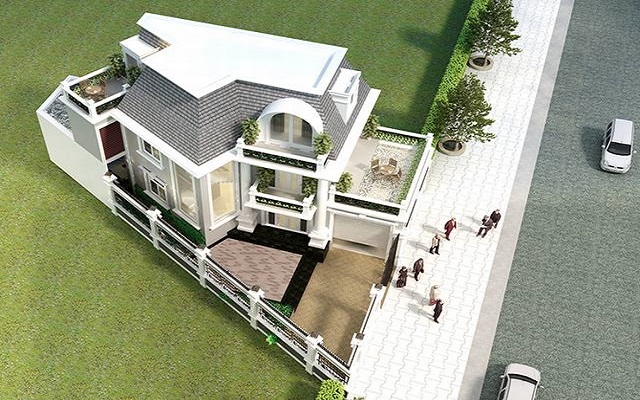 Đặt cây xanh ở các góc nhà phía sau để tăng cường năng lượng tích cực và tạo cảm giác tươi mới, cân bằng