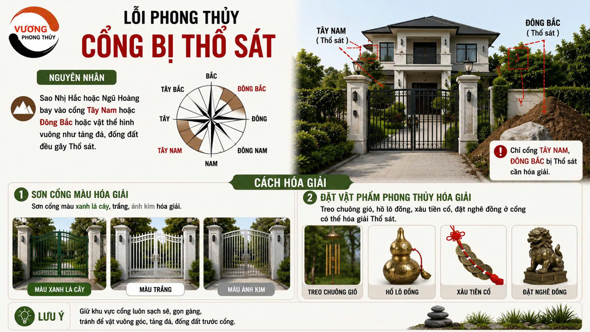 Lỗi phong thủy "Cổng bị Thổ sát" và cách hóa giải