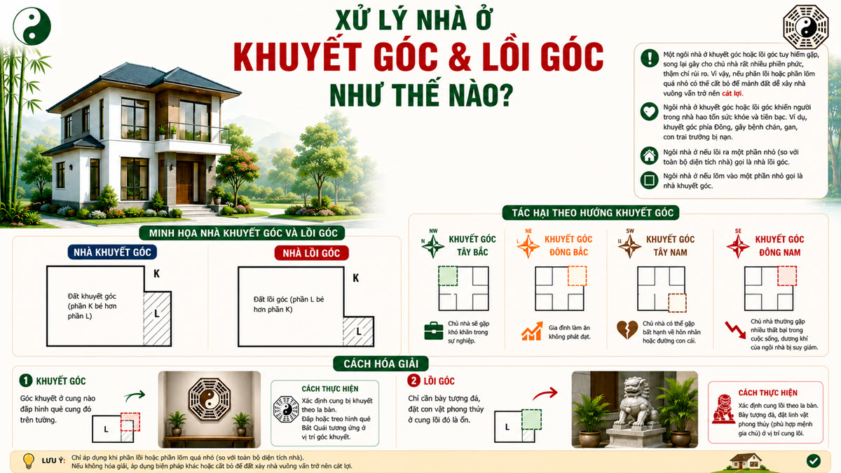 Xử lý Nhà ở Khuyết góc và Lồi góc như thế nào?