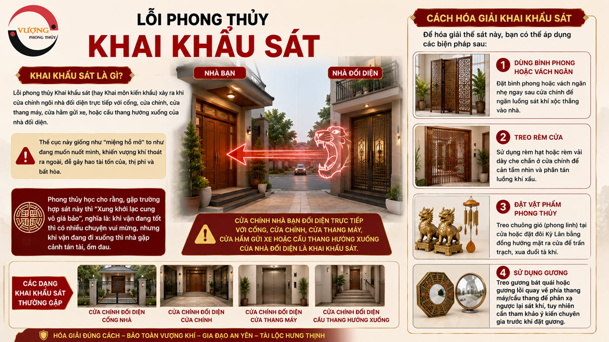 Lỗi phong thủy "Khai khẩu sát" là gì? Cách hóa giải