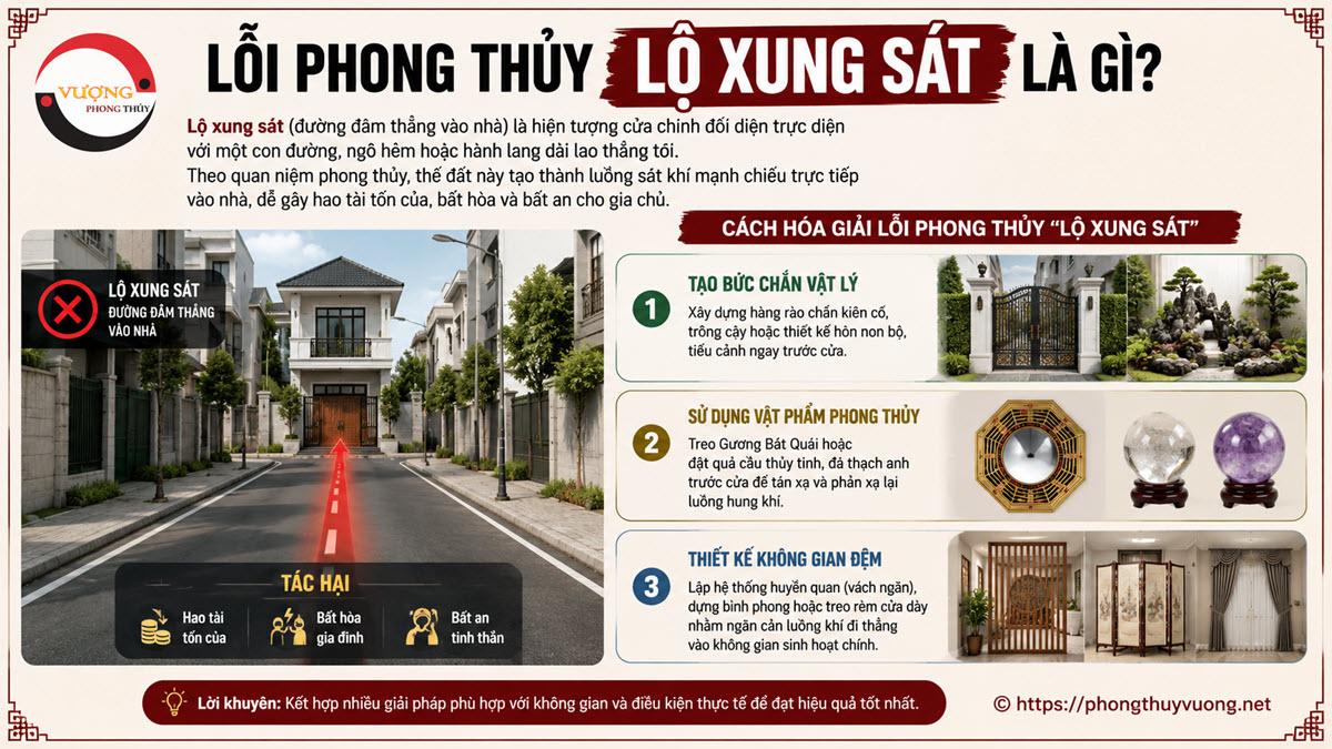 Lỗi phong thủy "Lộ xung sát" là gì? Cách hóa giải