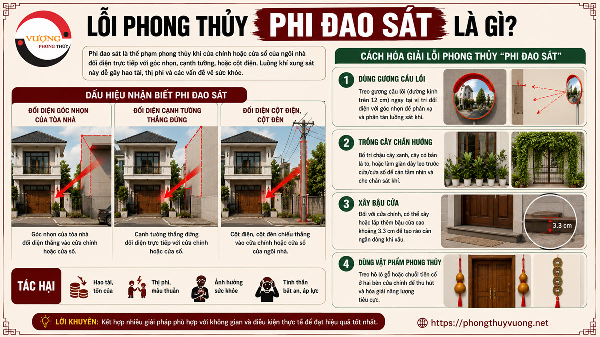 Lỗi phong thủy "Phi đao sát" là gì? Cách hóa giải