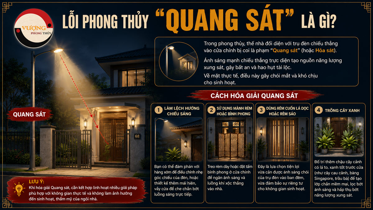 Lỗi phong thủy "Quang sát" là gì? Cách hóa giải