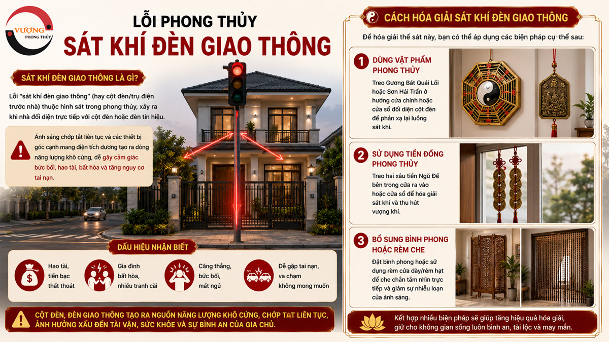 Lỗi phong thủy "sát khí đèn giao thông" là gì? Cách hóa giải