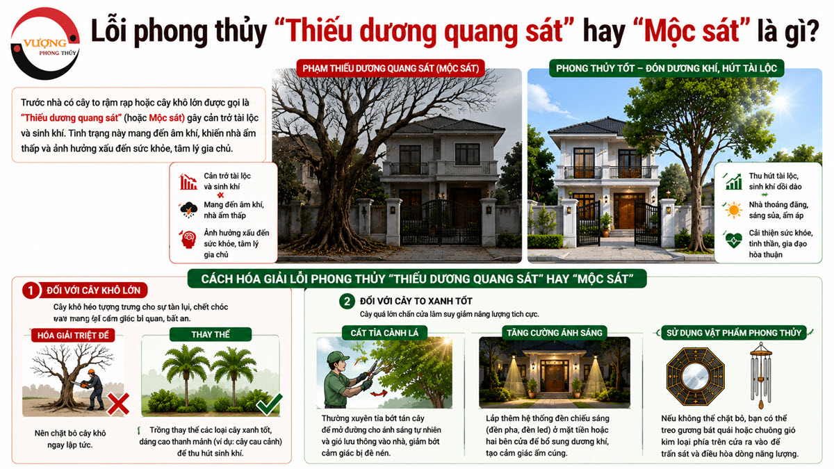 Lỗi phong thủy "Thiếu dương quang sát" hay "Mộc sát" là gì? Cách hóa giải
