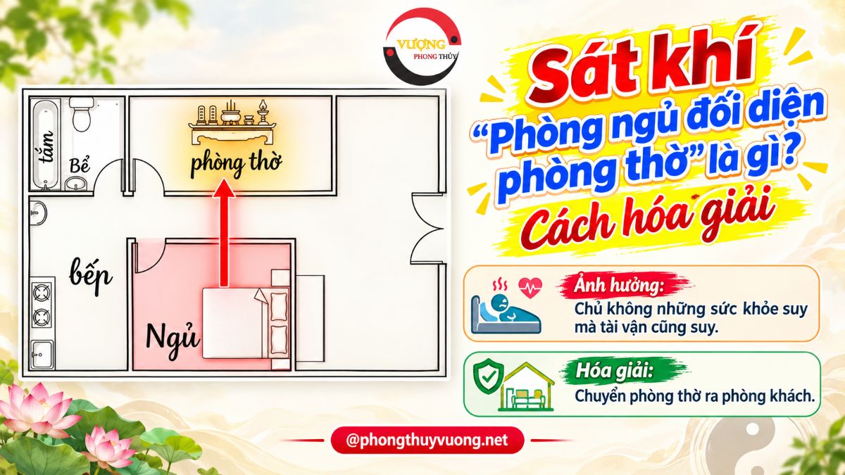 Sát khí "Phòng ngủ đối diện phòng thờ" là gì? Cách hóa giải