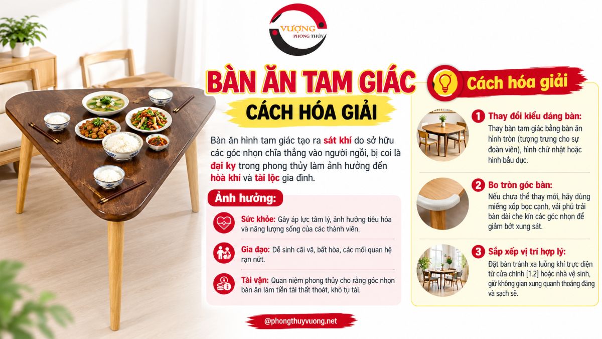 Sát khí "Bàn ăn tam giác" là gì? Cách hóa giải