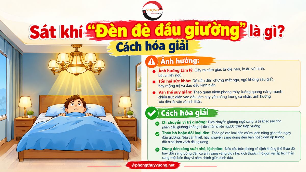 Sát khí "Đèn đè đầu giường" là gì? Cách hóa giải