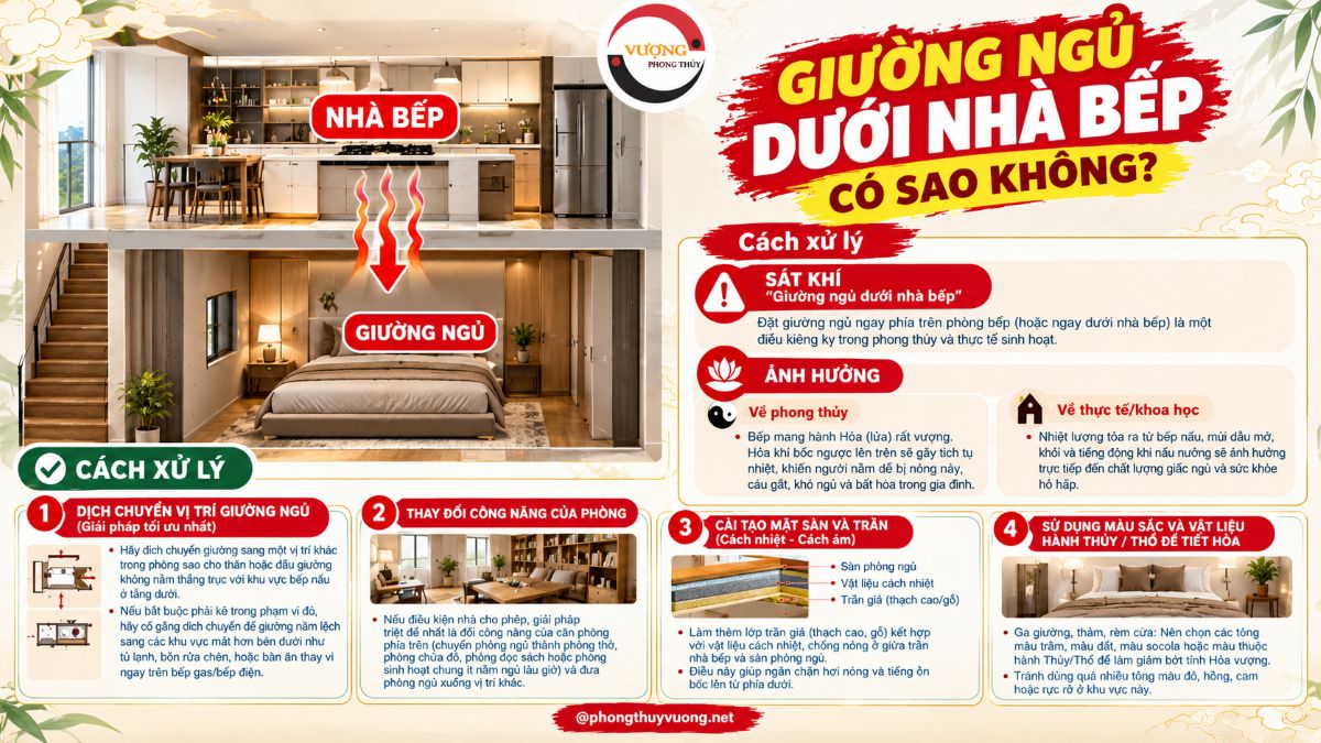 "Giường ngủ dưới nhà bếp" và Cách hóa giải