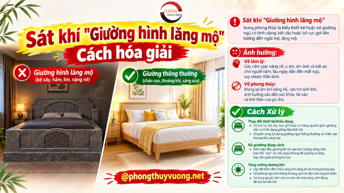 Sát khí "Giường hình lăng mộ" là gì? Cách hóa giải