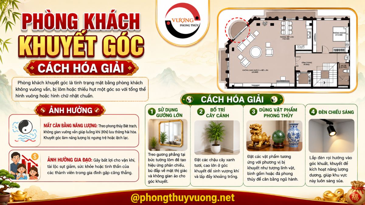 Sát khí "Phòng khách khuyết góc" là gì? Cách hóa giải
