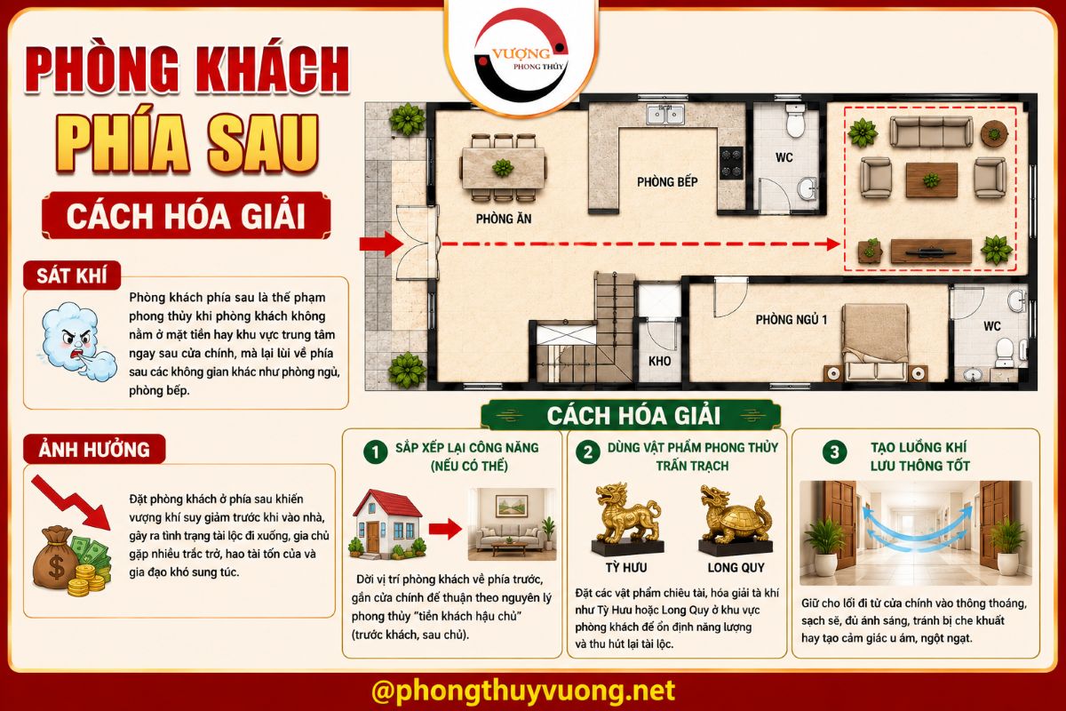 Sát khí "Phòng khách phía sau" là gì? Cách hóa giải