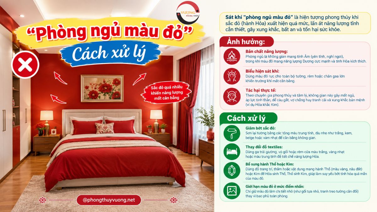 Sát khí "Phòng ngủ màu đỏ" và Cách xử lý phù hợp