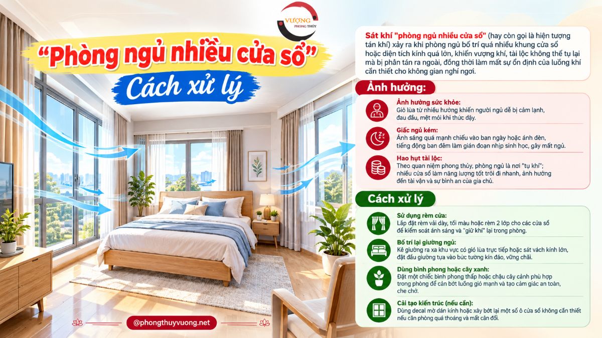 "Phòng ngủ nhiều cửa sổ" và Cách xử lý