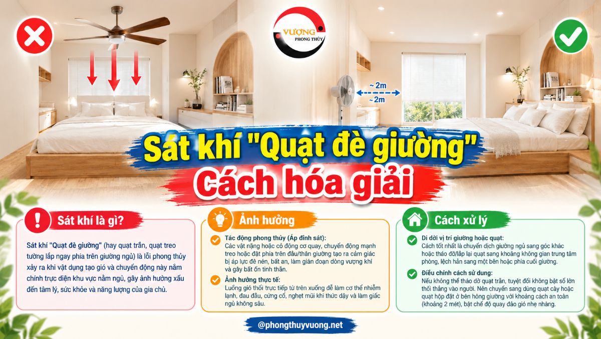Sát khí "Quạt đè giường" là gì? Cách hóa giải