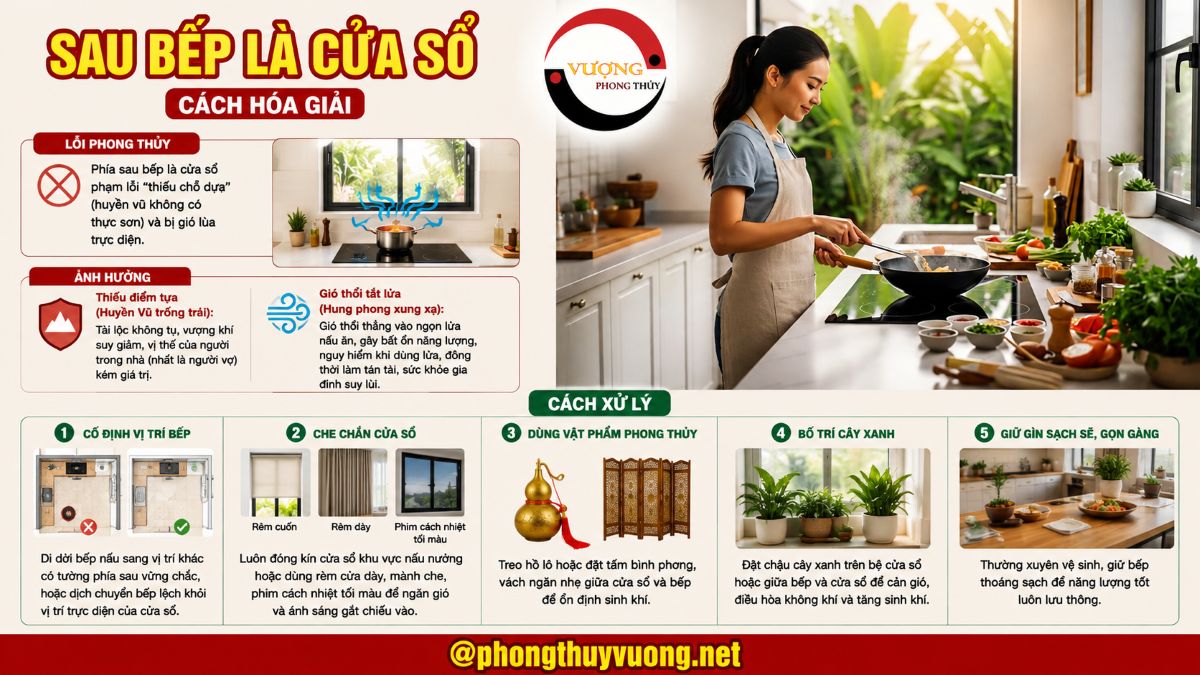 Sát khí "Sau bếp là cửa sổ" là gì? Cách hóa giải