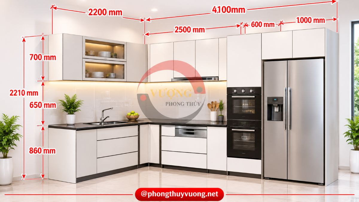 Thiết kế tủ bếp hợp phong thủy