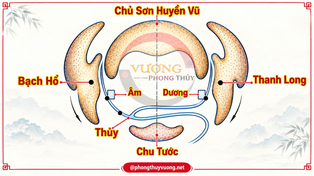 Thanh Long, Bạch Hổ, Chu Tước, Huyền Vũ trong phong thủy