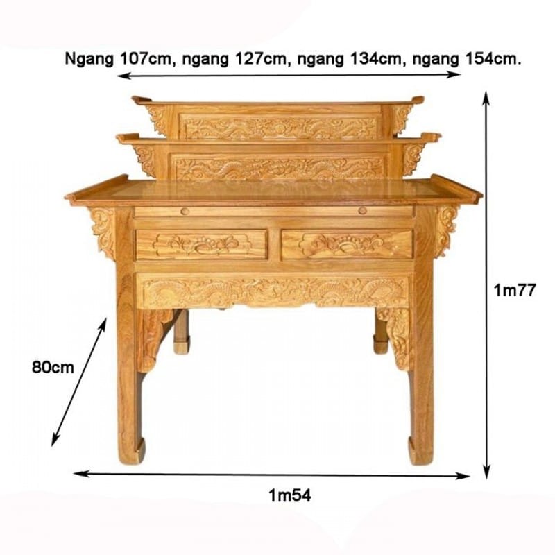Kích thước lỗ ban chuẩn của bàn thờ gia tiên